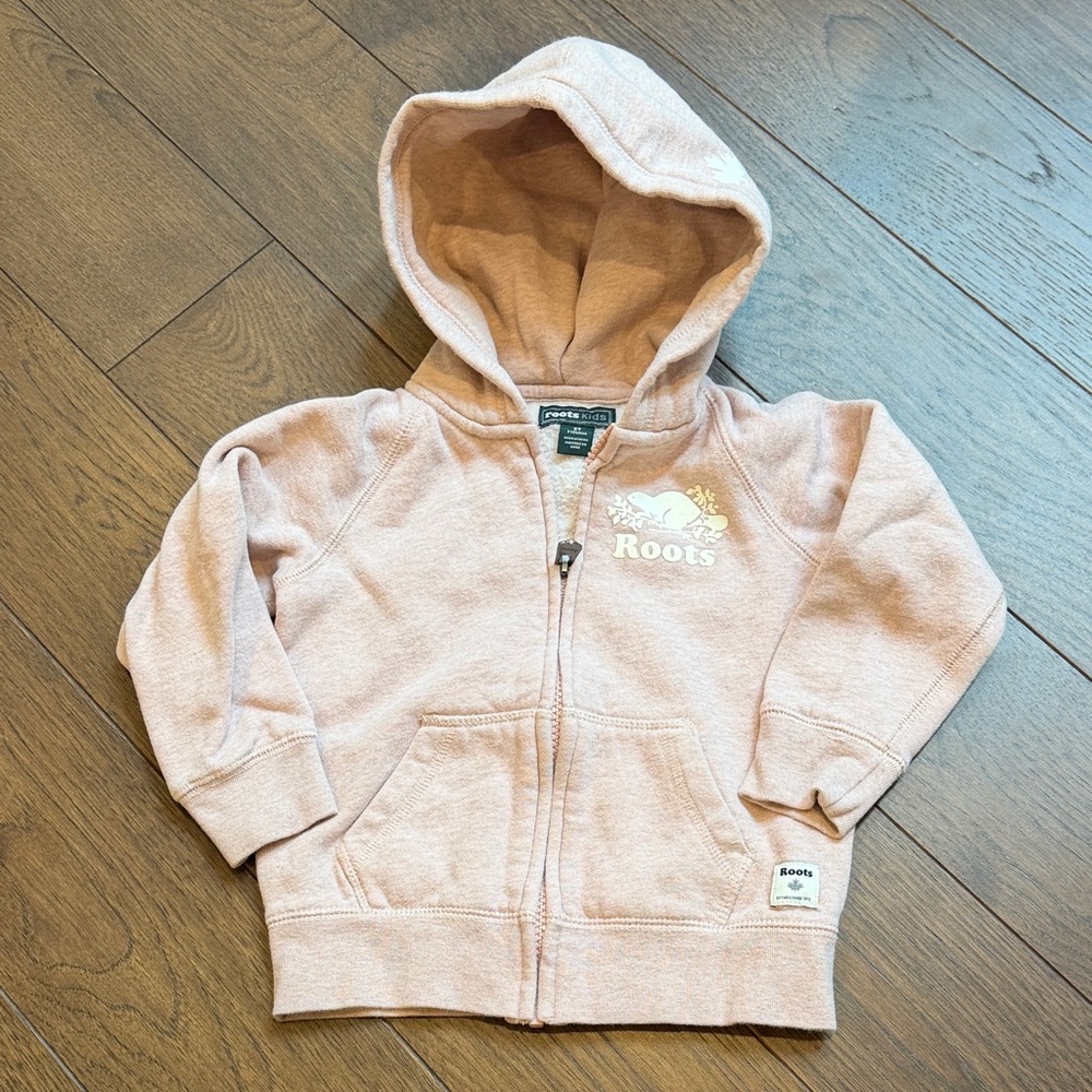 Roots Kids Zip Hoodie - Light Pink 3T - C7-006